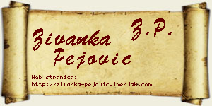 Živanka Pejović vizit kartica